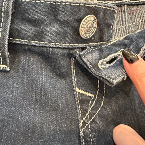 Y2K TRUE RELIGION Women’s Low Rise 90s STRETCH Shorts Frayed Hem Size 28 - Picture 7 of 7